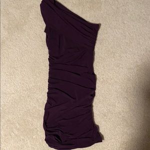 PLUM TIGHT ONE SLEEVE DRESS